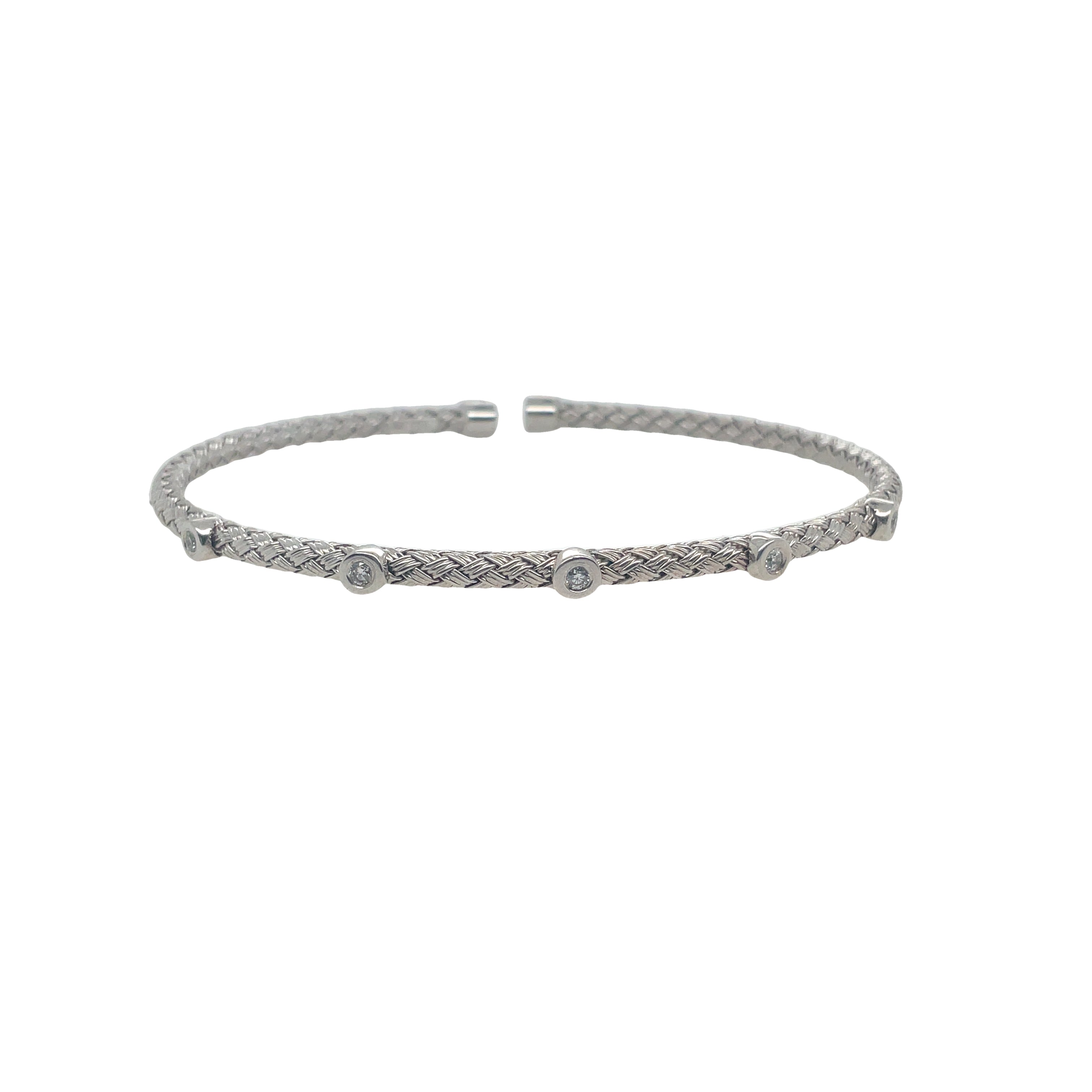 White Gold Bezel Set Diamond  Bracelet