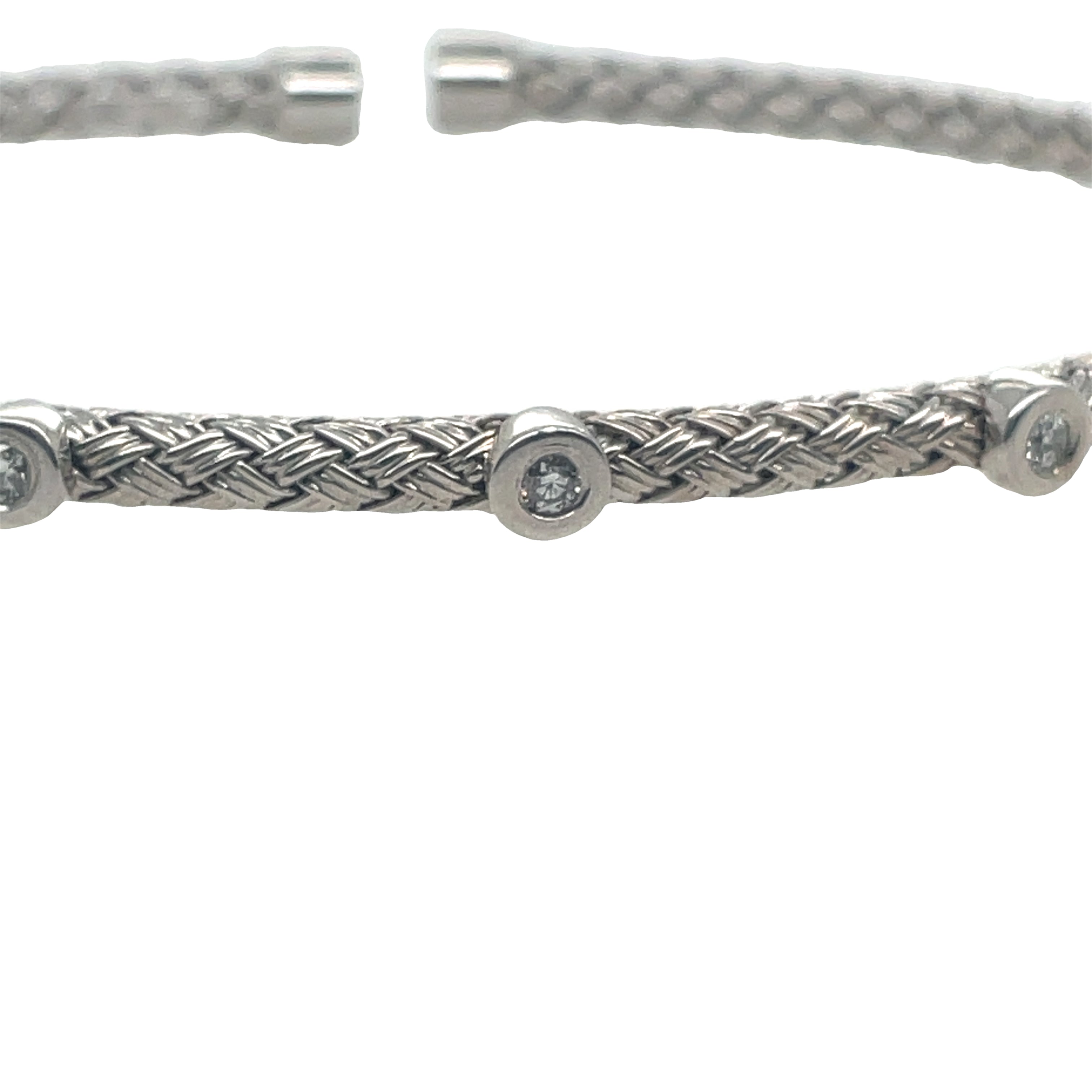 White Gold Bezel Set Diamond  Bracelet