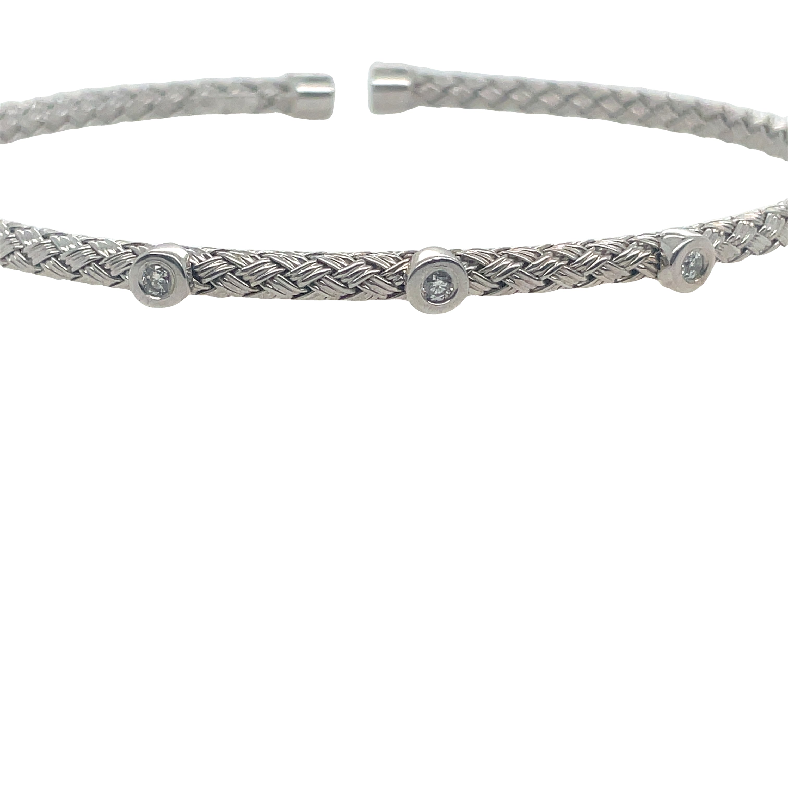 White Gold Bezel Set Diamond  Bracelet