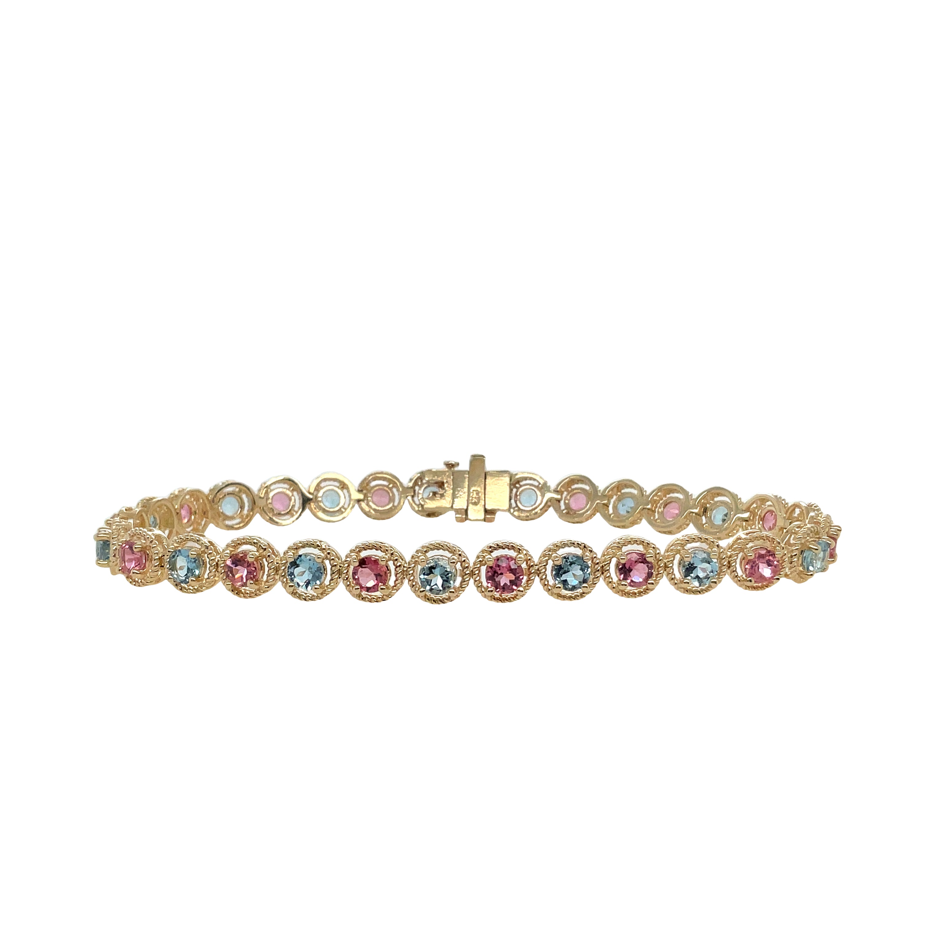 AQUAMARINE AND PINK TOURMALINE BRACELET