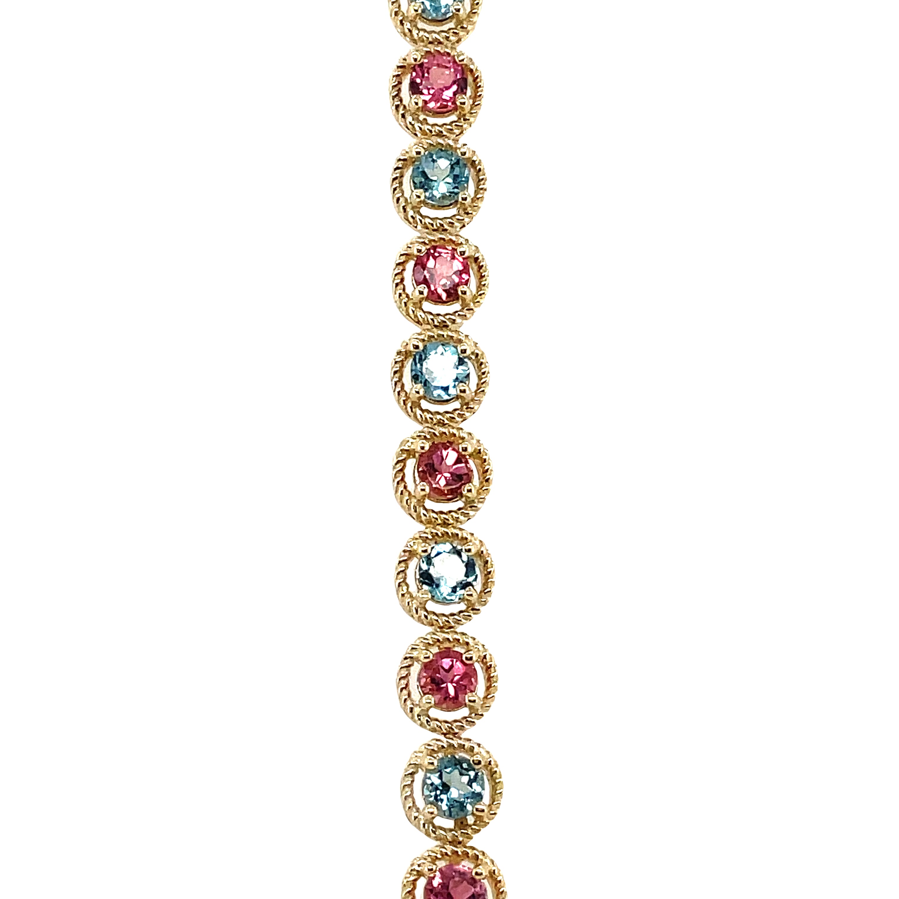AQUAMARINE AND PINK TOURMALINE BRACELET