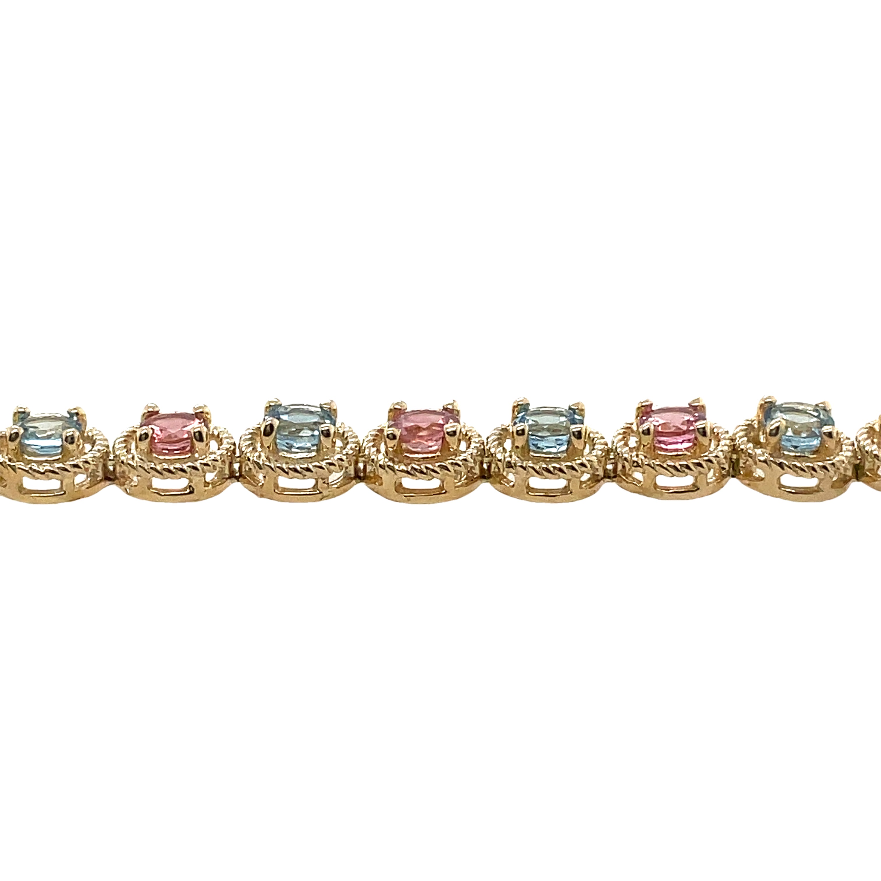AQUAMARINE AND PINK TOURMALINE BRACELET