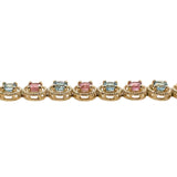 AQUAMARINE AND PINK TOURMALINE BRACELET