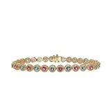 AQUAMARINE AND PINK TOURMALINE BRACELET