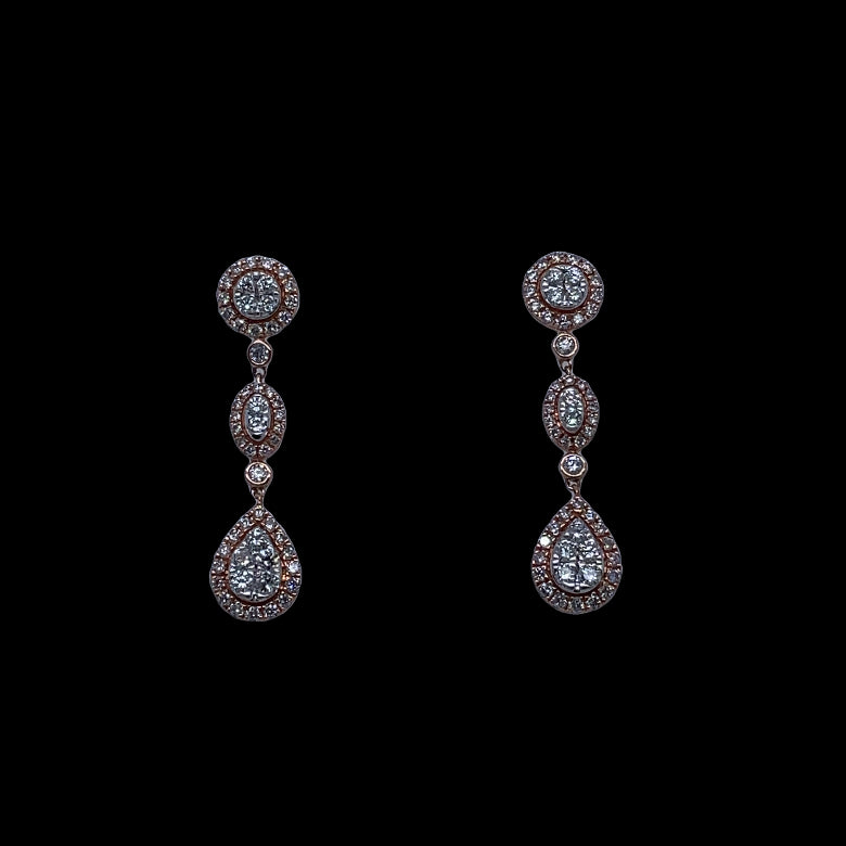 Rose Gold Dangle Earriings
