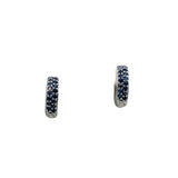 DARK BLUE SAPPHIRE HUGGIE EARRINGS