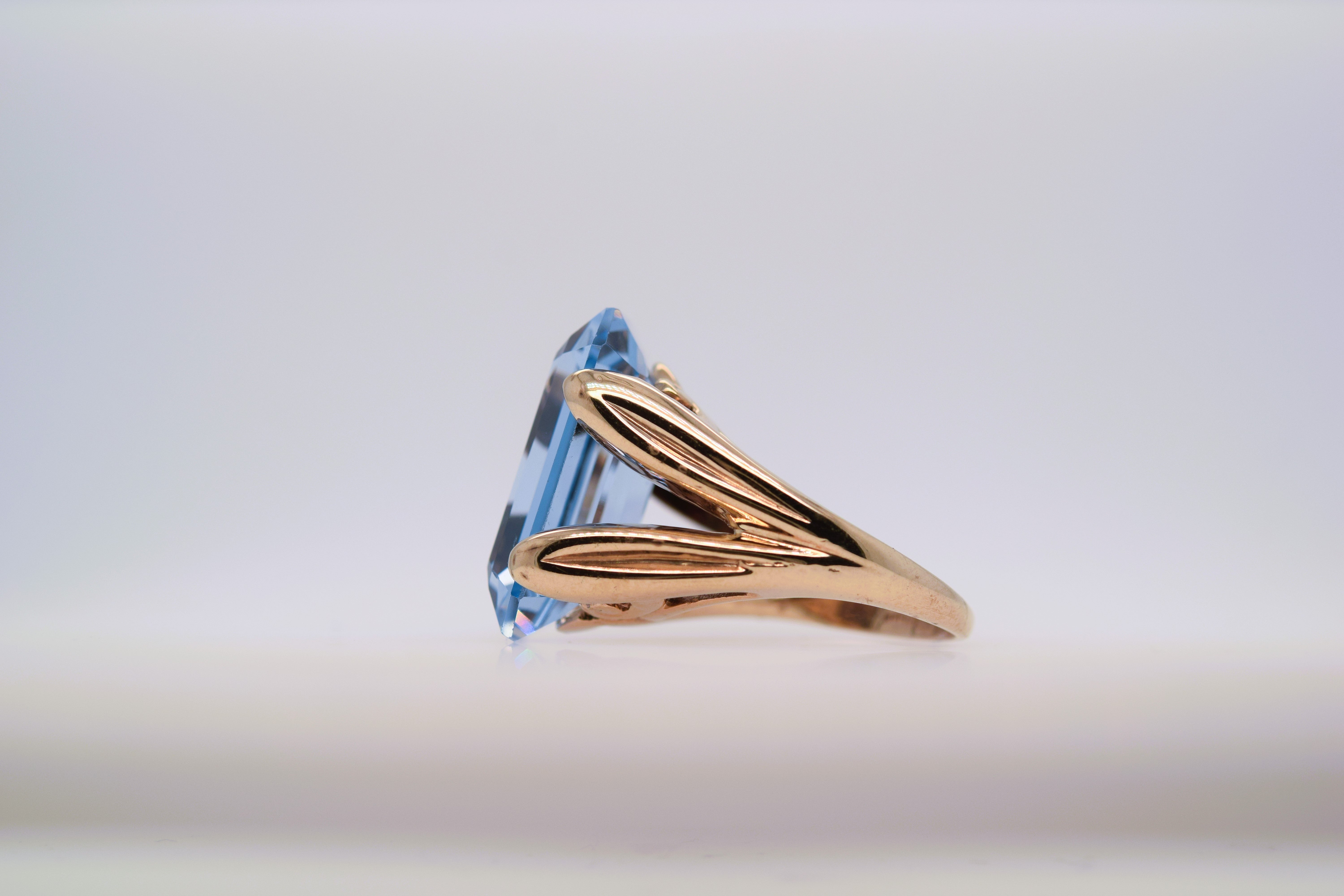 VINTAGE BLUE TOPAZ COCKTAIL RING