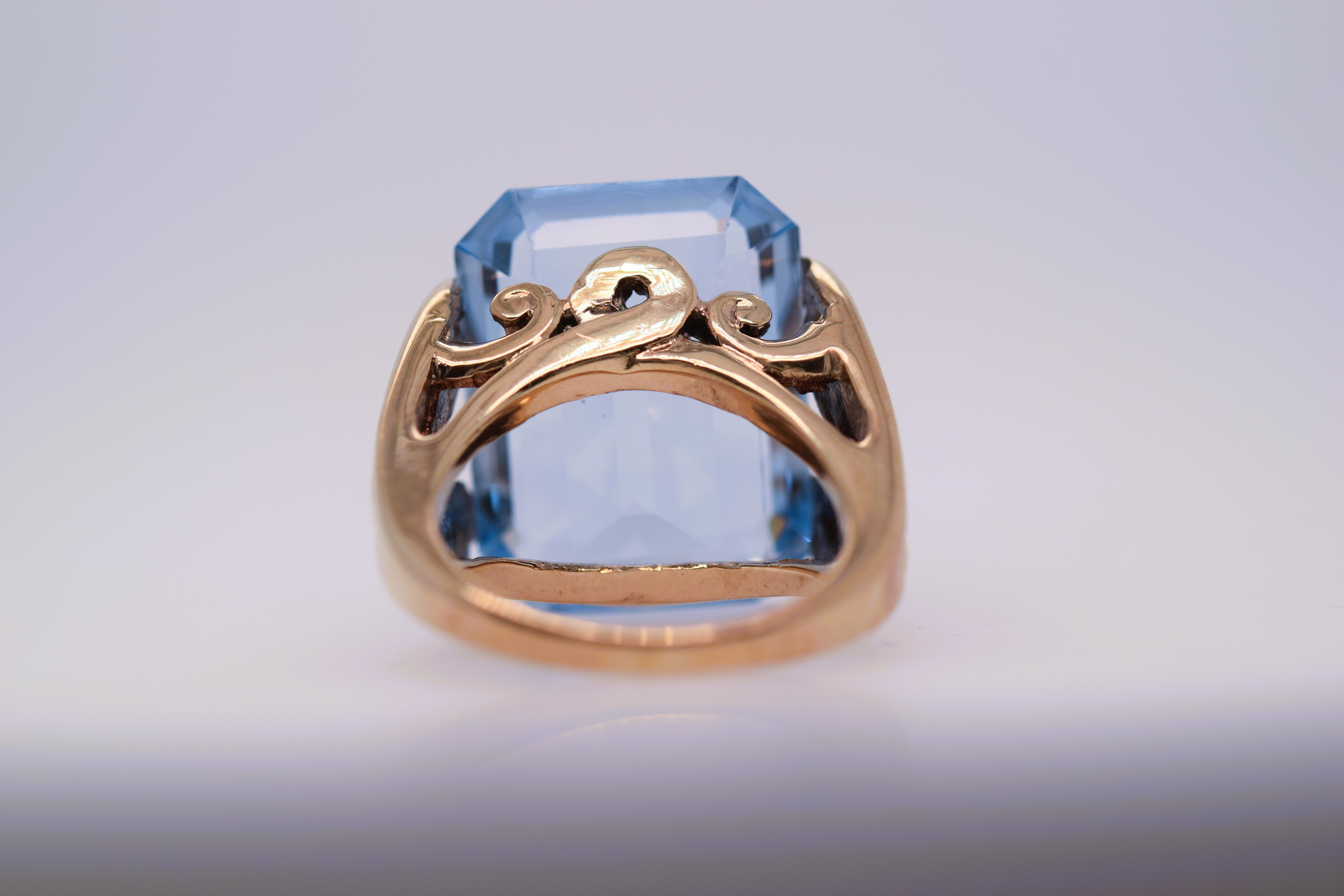 VINTAGE BLUE TOPAZ COCKTAIL RING