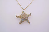 FABULOUS YELLOW GOLD DIAMOND PAVE STARFISH
