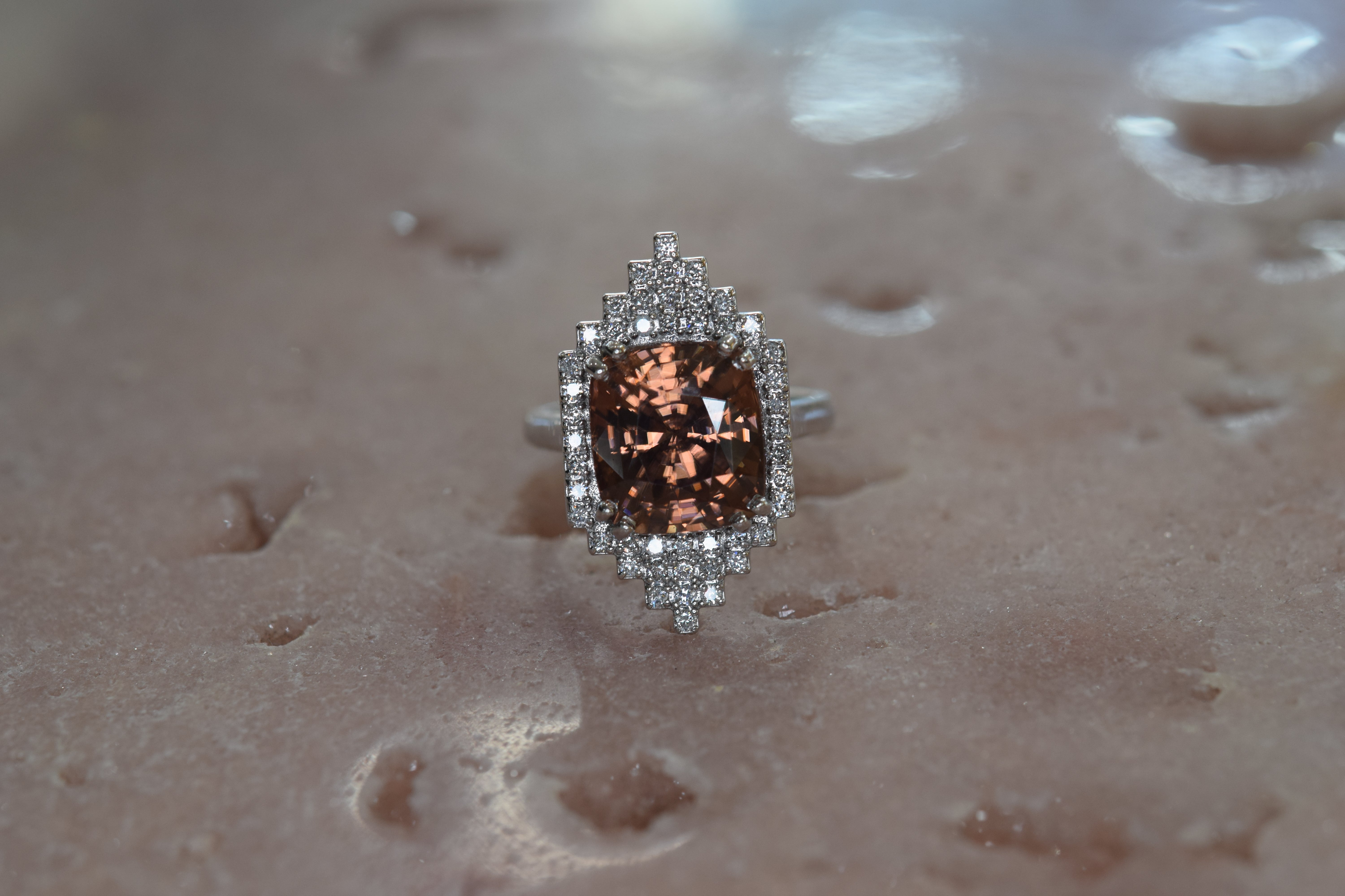 Art Deco Style Zircon Ring