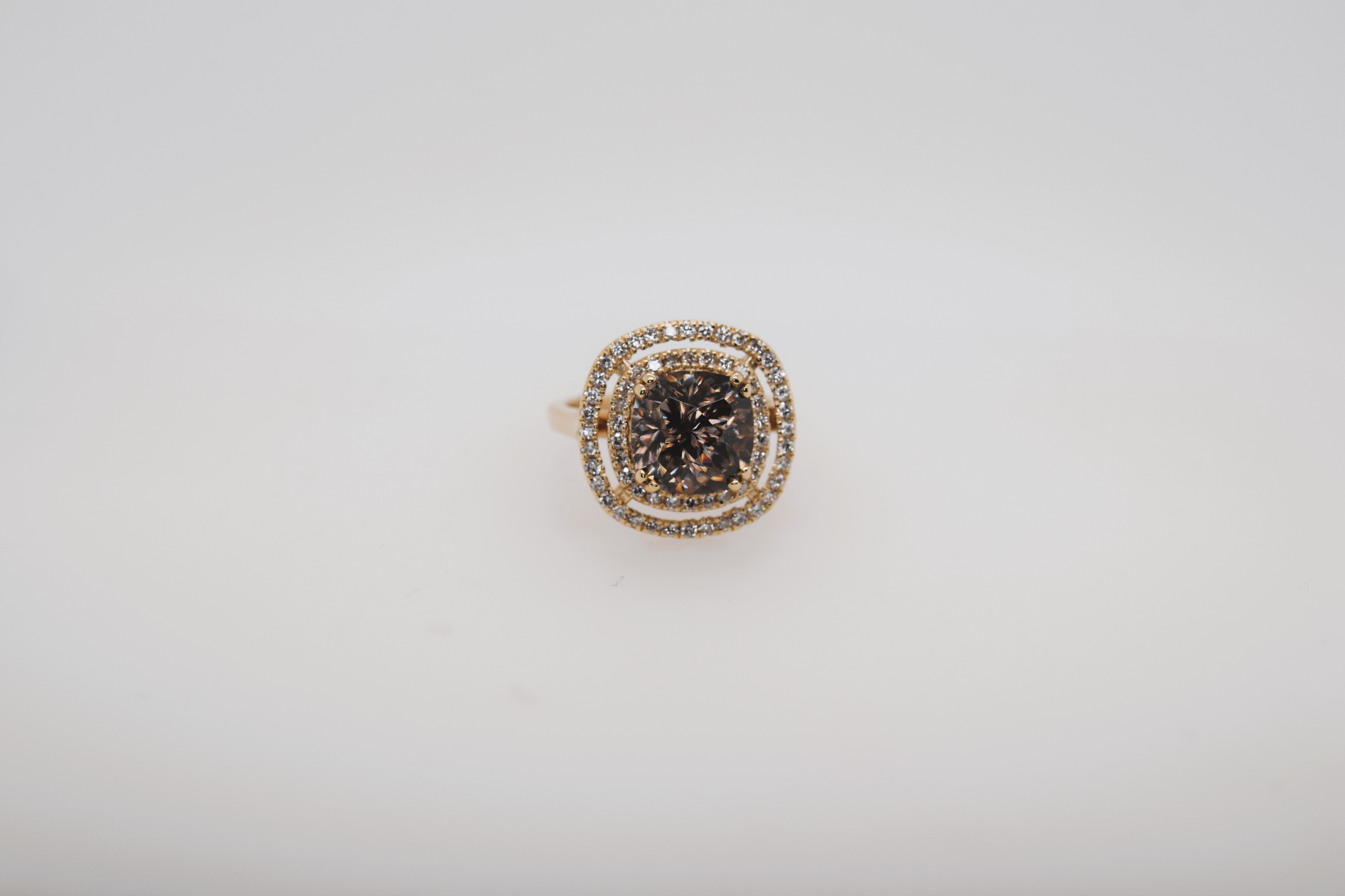 Fabulous Double Halo Smokey Zircon