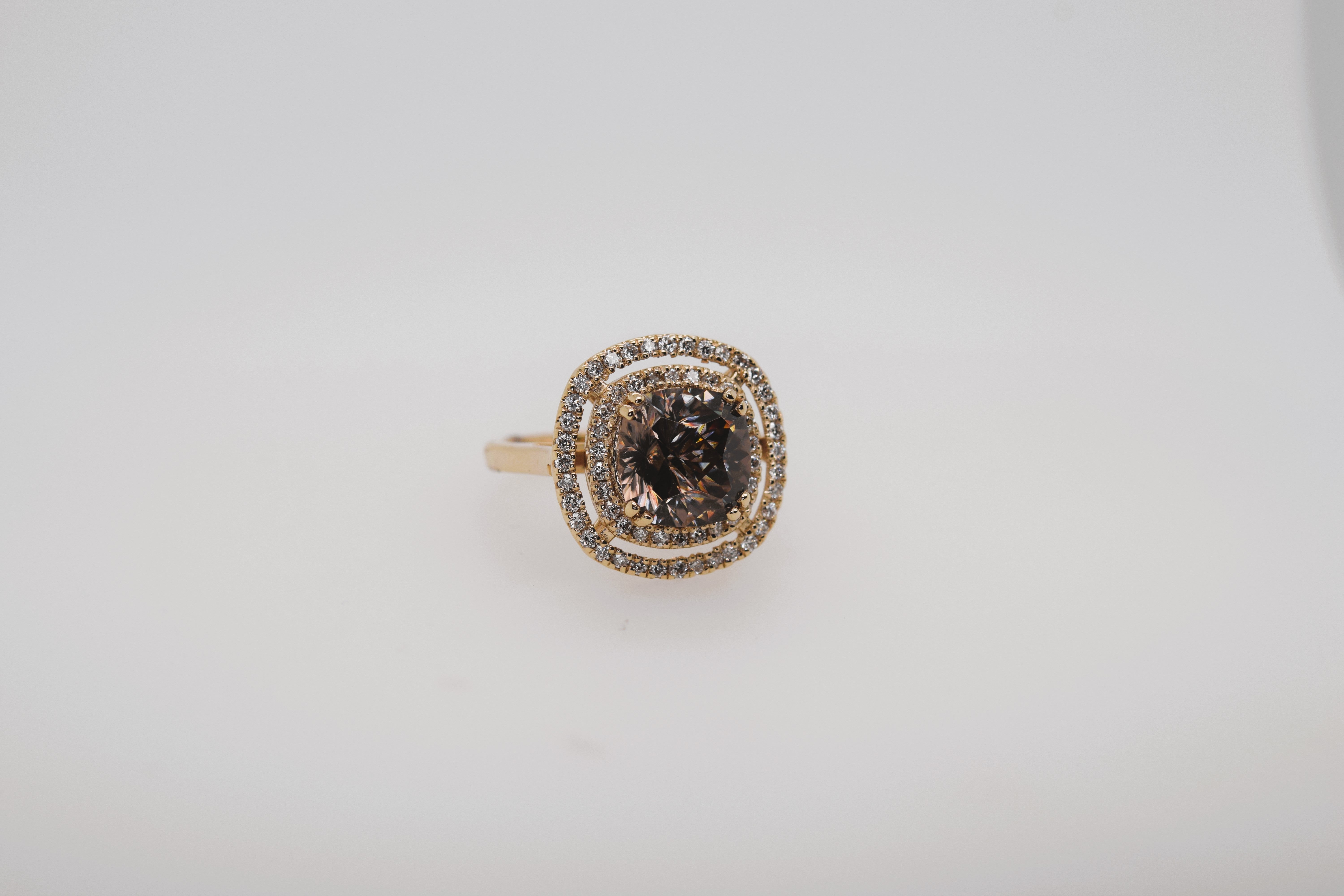Fabulous Double Halo Smokey Zircon