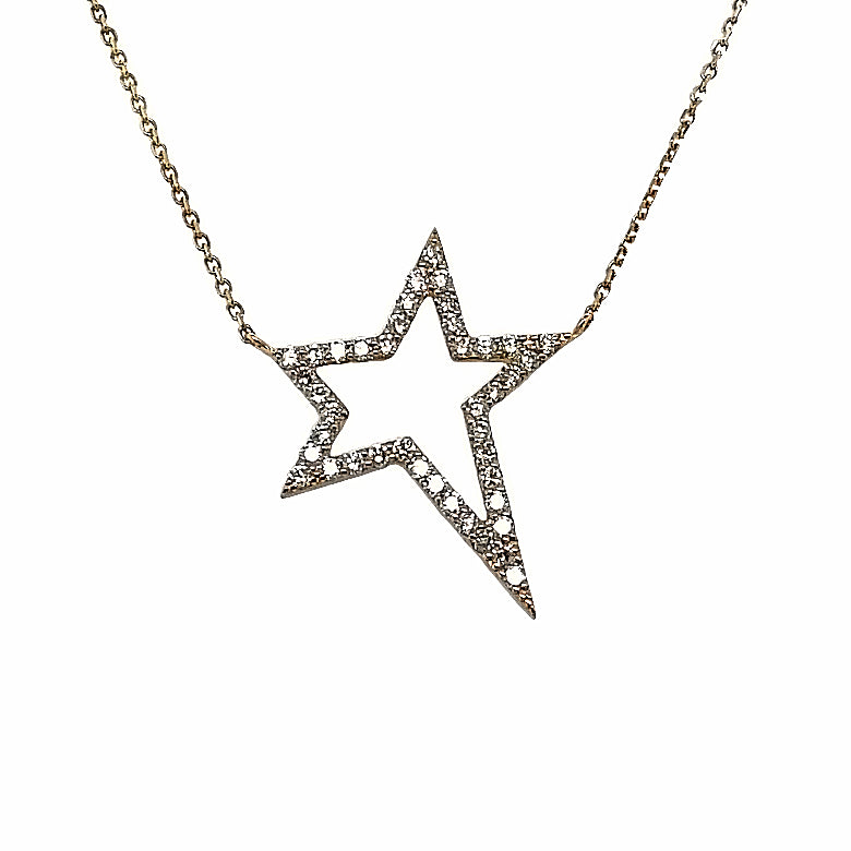 ASYMMETRICAL DIAMOND LARGE STAR DESIGN NECKLACE