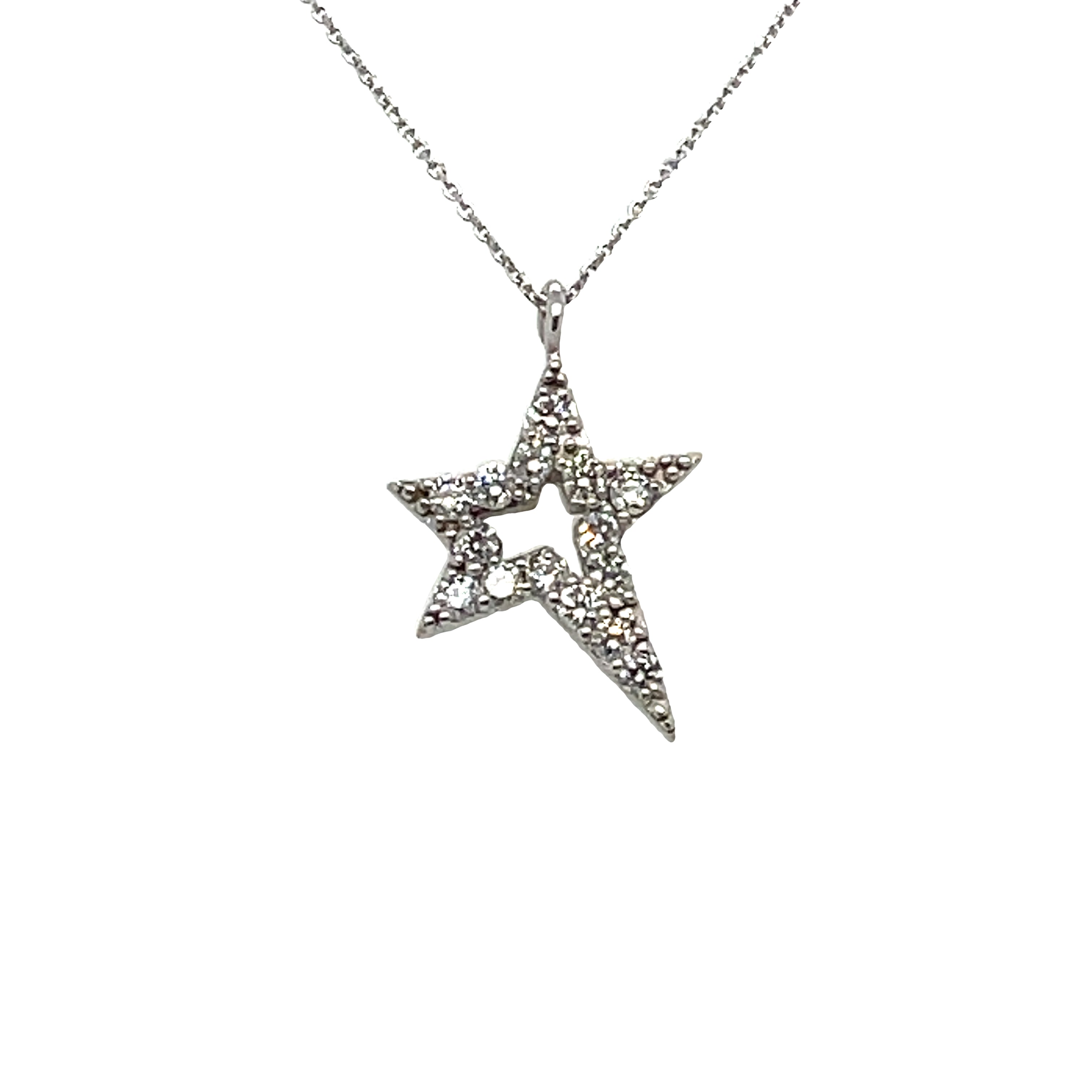 ASYMMETRICAL WHITE GOLD SMALL STAR