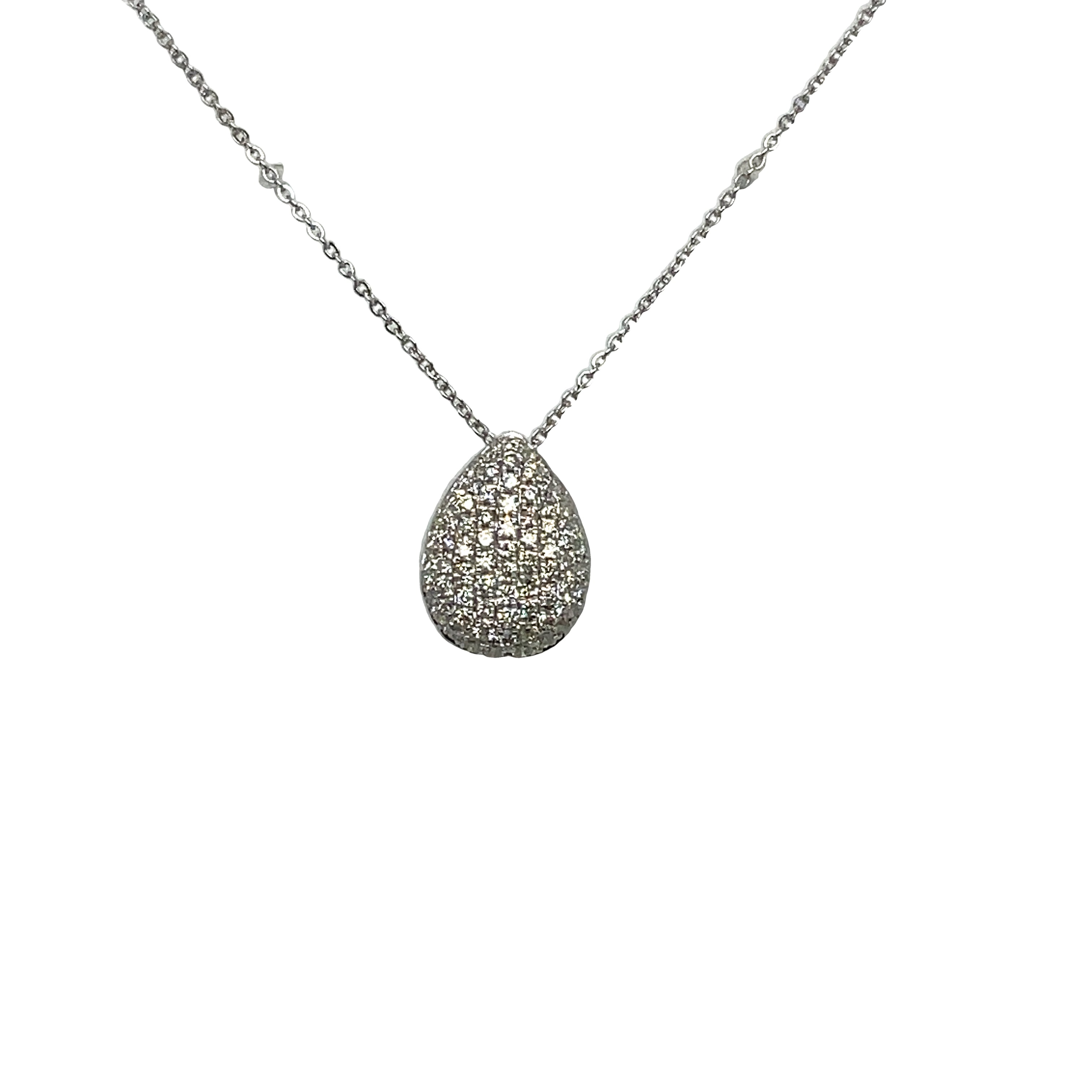 White Gold Teardrop Pendant Necklace