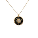 Gilded Sunrise pendant in yellow gold and black agate