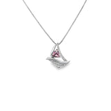 Pink Tourmaline Sailboat Pendant