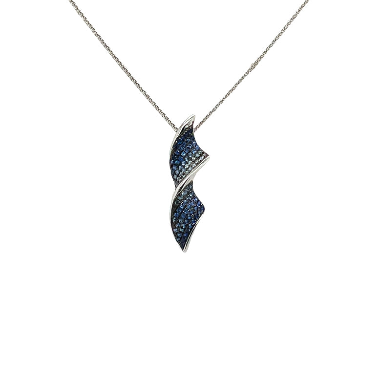 Blue Sapphire Ribbon Pendant