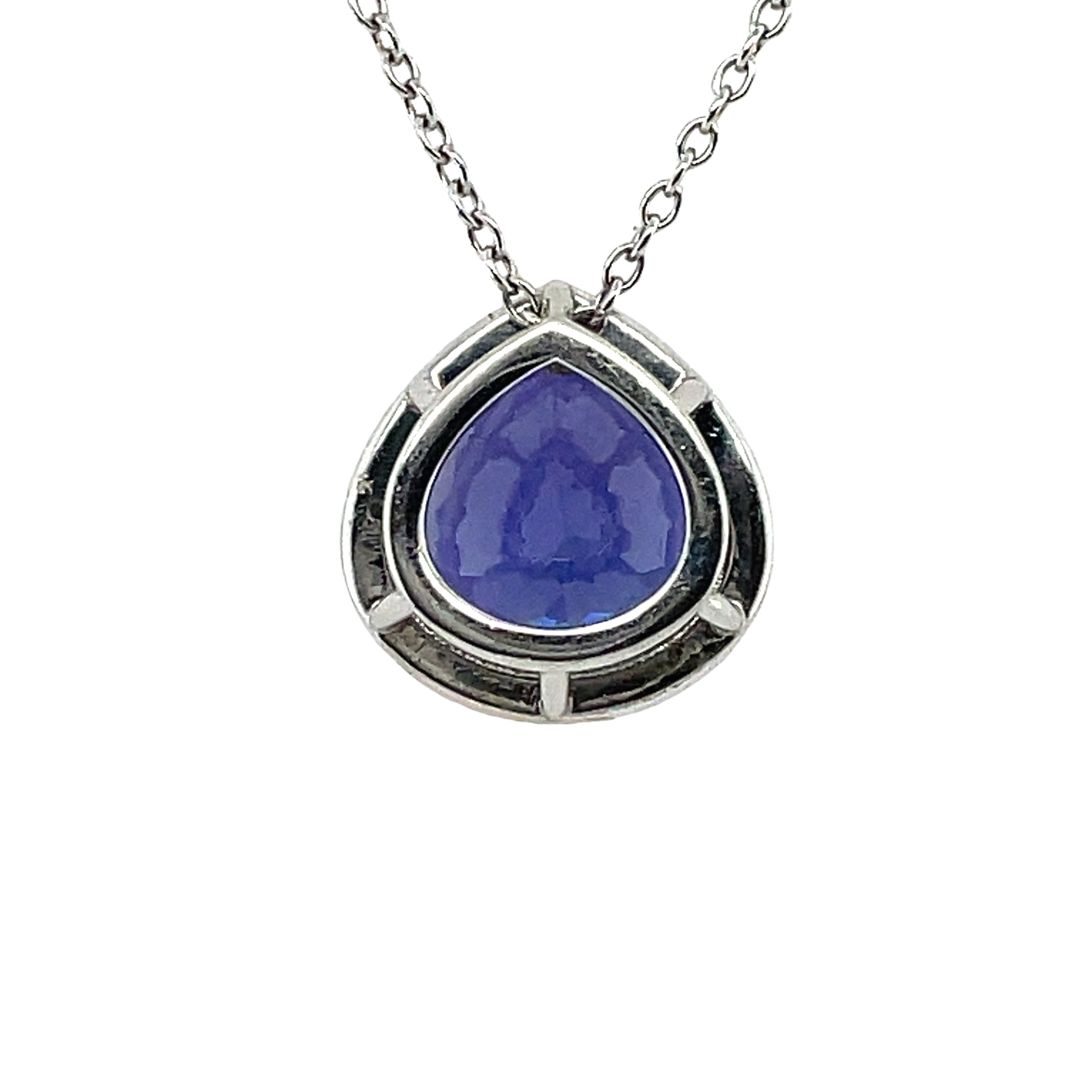 Elegant Pear-Shaped Tanzanite Gemstone Pendant Necklace