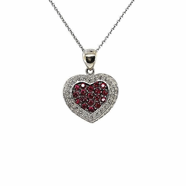 BEAUTIFUL RUBY HEART PENDANT