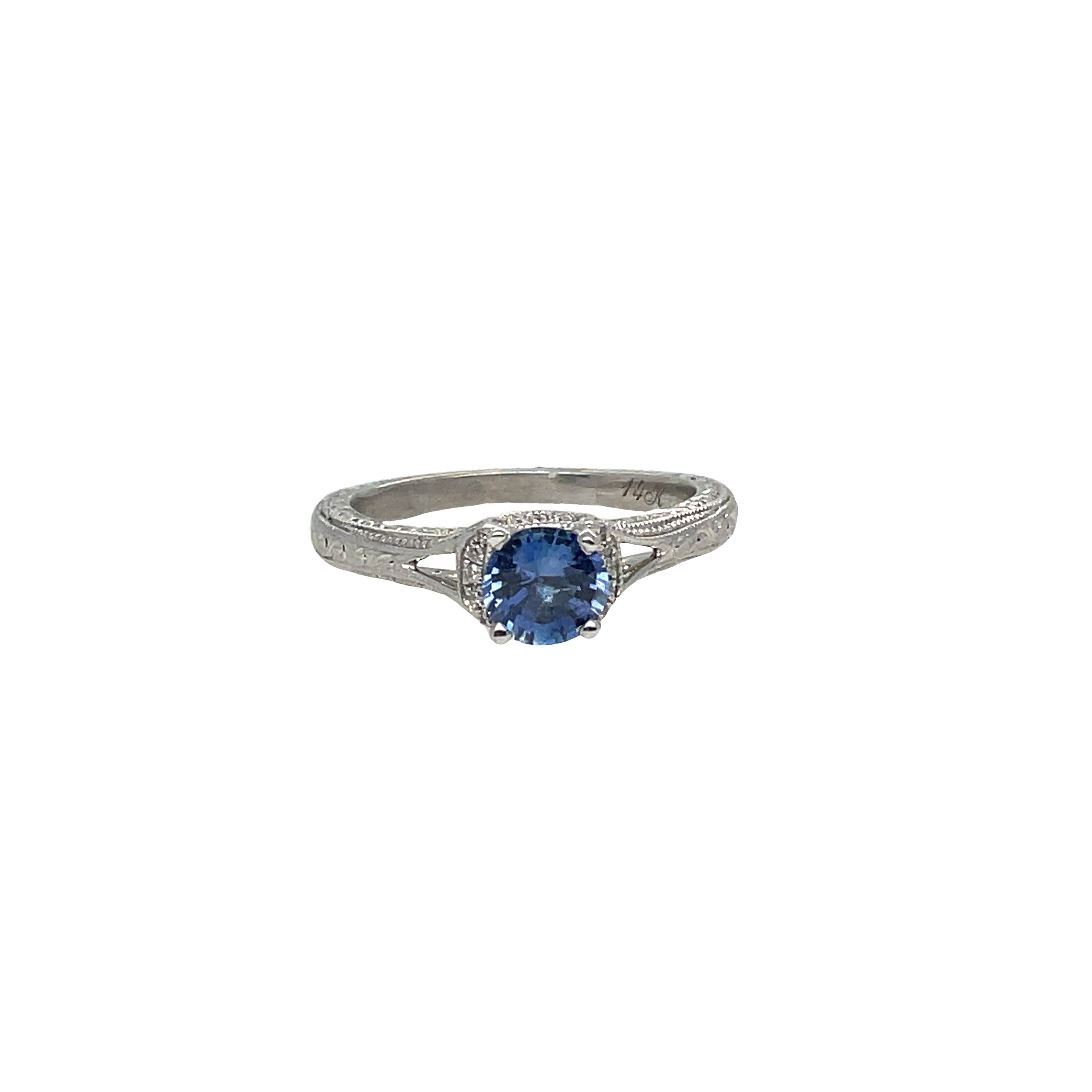 ROUND  BLUE SAPPHIRE RING