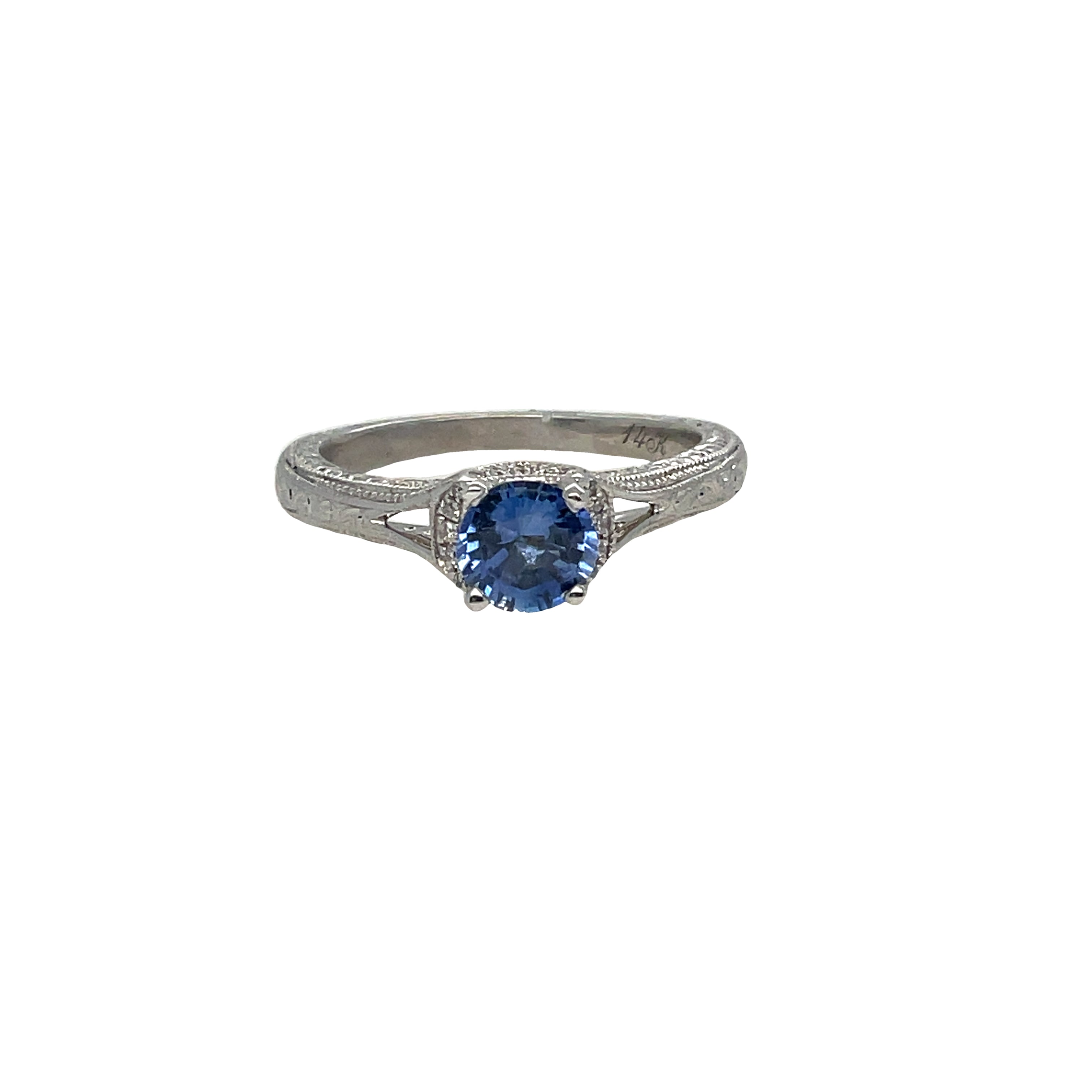 ROUND  BLUE SAPPHIRE RING