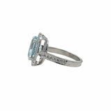 Oval Halo Aquamarine ring