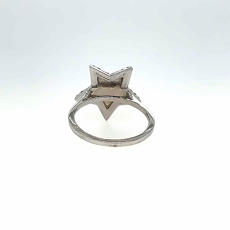 White gold star ring