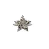 White gold star ring