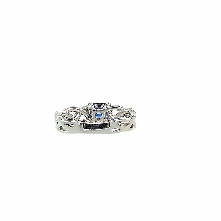OVAL SHAPE BLUE SAPPHIRE SET EAST TO WEST