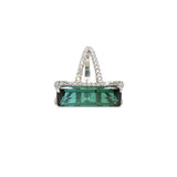 GREEN TOURMALINE SET NORTH/SOUTH