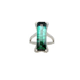 GREEN TOURMALINE SET NORTH/SOUTH