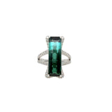GREEN TOURMALINE SET NORTH/SOUTH