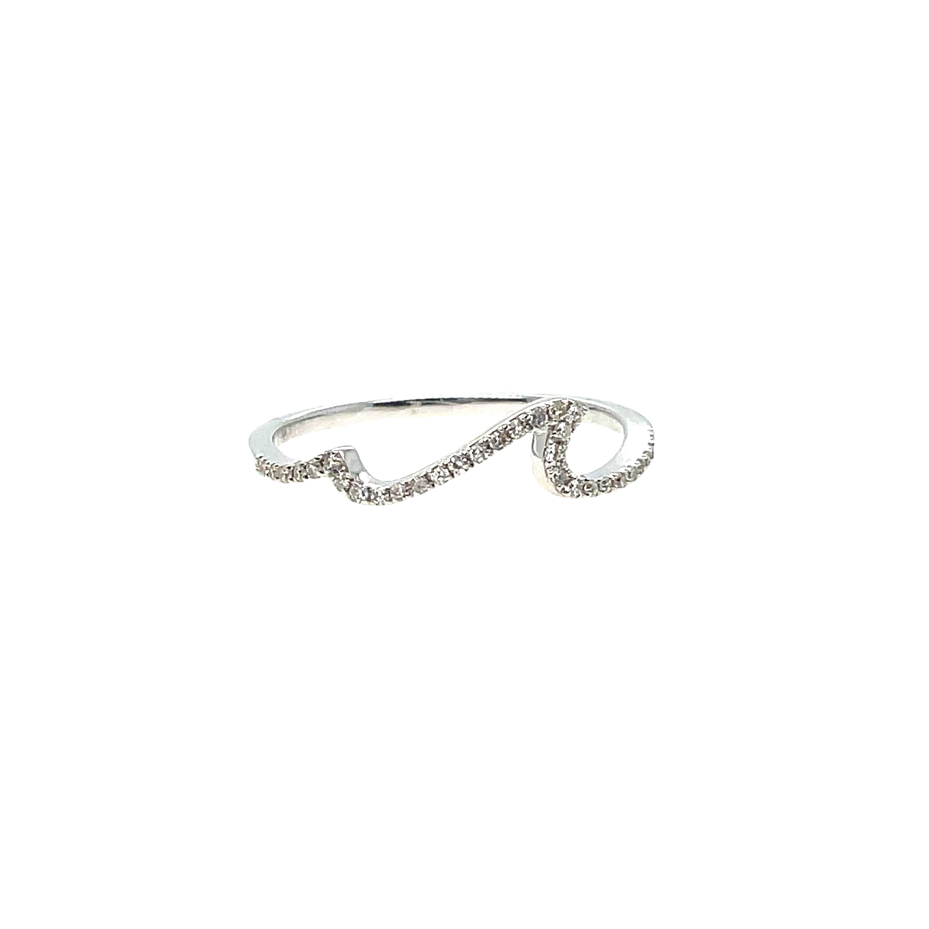 Ocean Wave- Elegant White Gold Ring