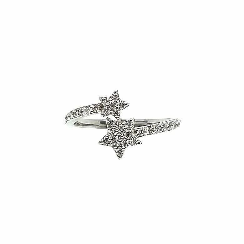 SHOOTING STAR RING WHITE GOLD