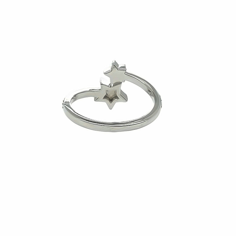 SHOOTING STAR RING WHITE GOLD
