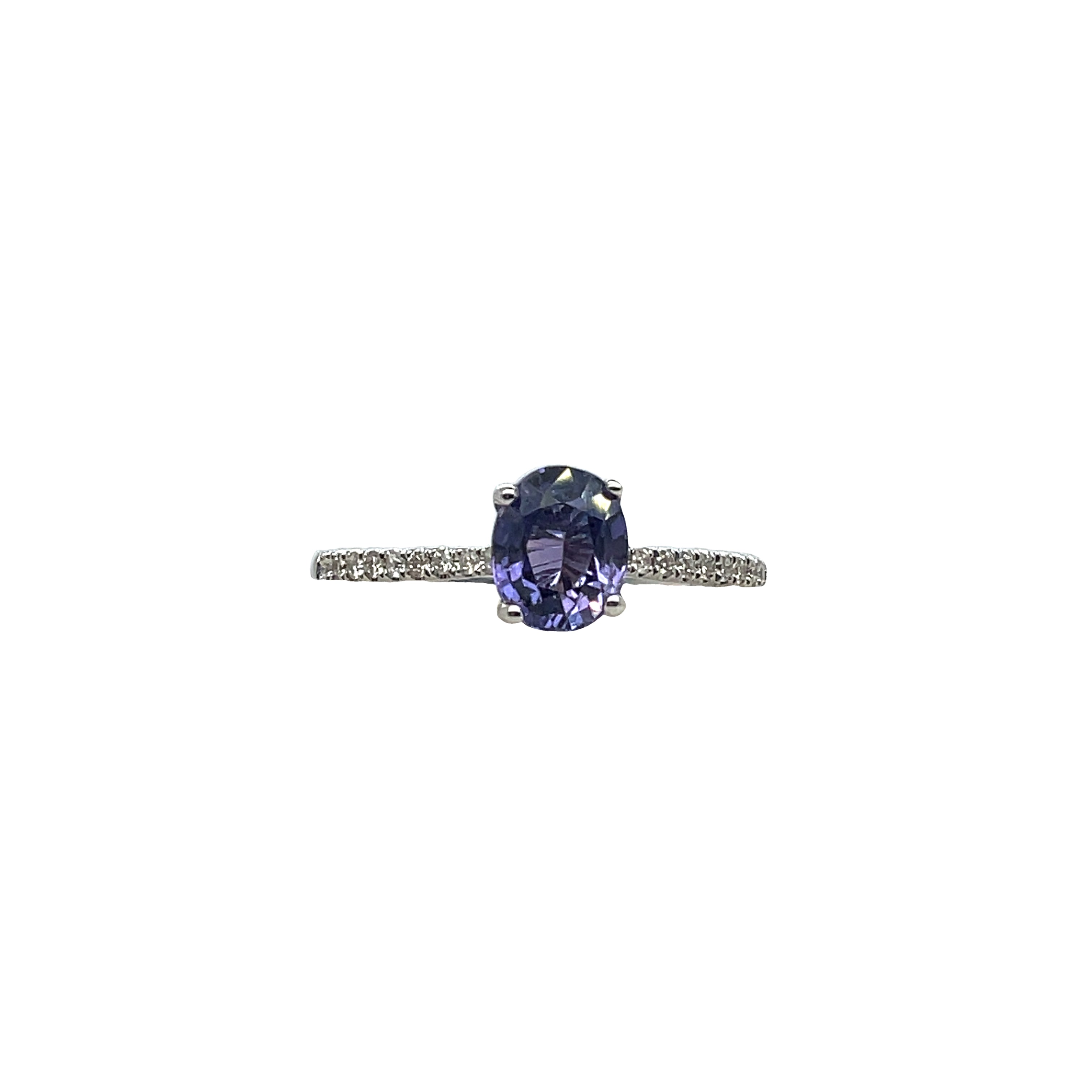 Elegant White Gold Ring with Enchanting Purple Sapphire