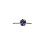 Elegant White Gold Ring with Enchanting Purple Sapphire