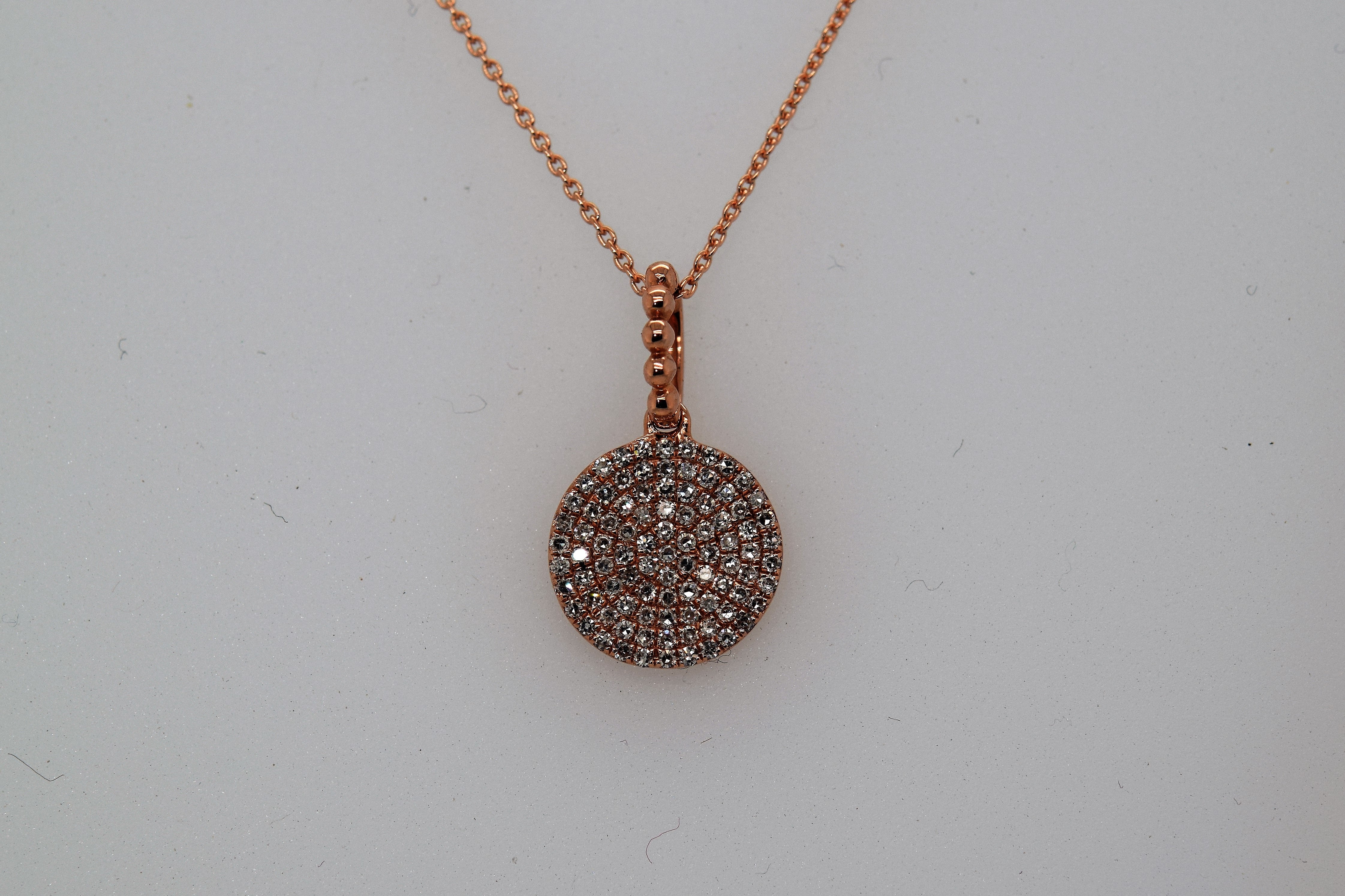 Rose Gold Pave Diamond Pendant