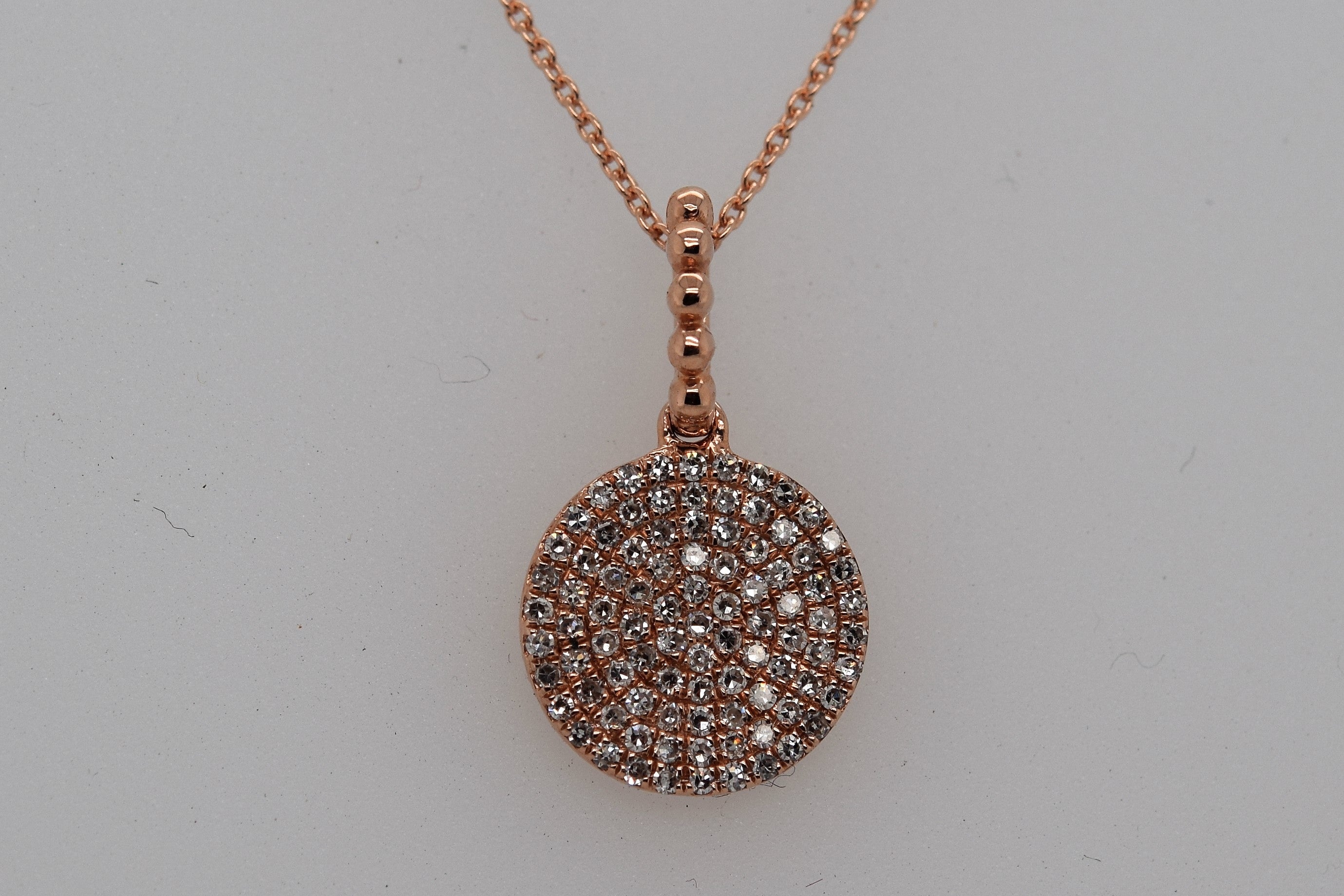 Rose Gold Pave Diamond Pendant
