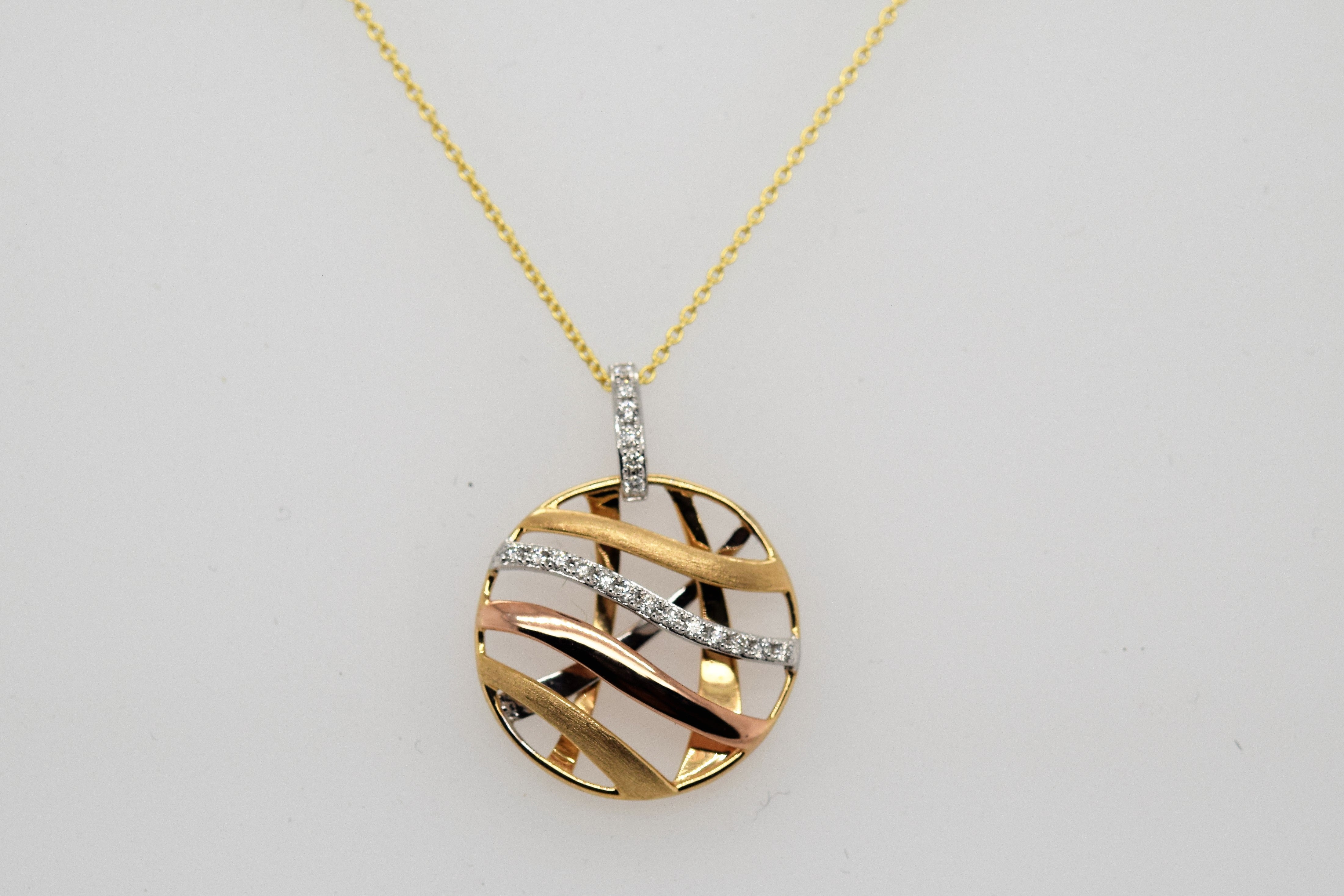 Tri Color Diamond Pendant