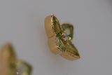 Yellow Gold Peridot and Diamond Stud Earrings
