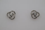 White Gold Diamond Spiral Earrings