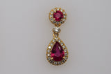 Genuine Ruby Dangle Earrings