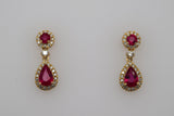 Genuine Ruby Dangle Earrings