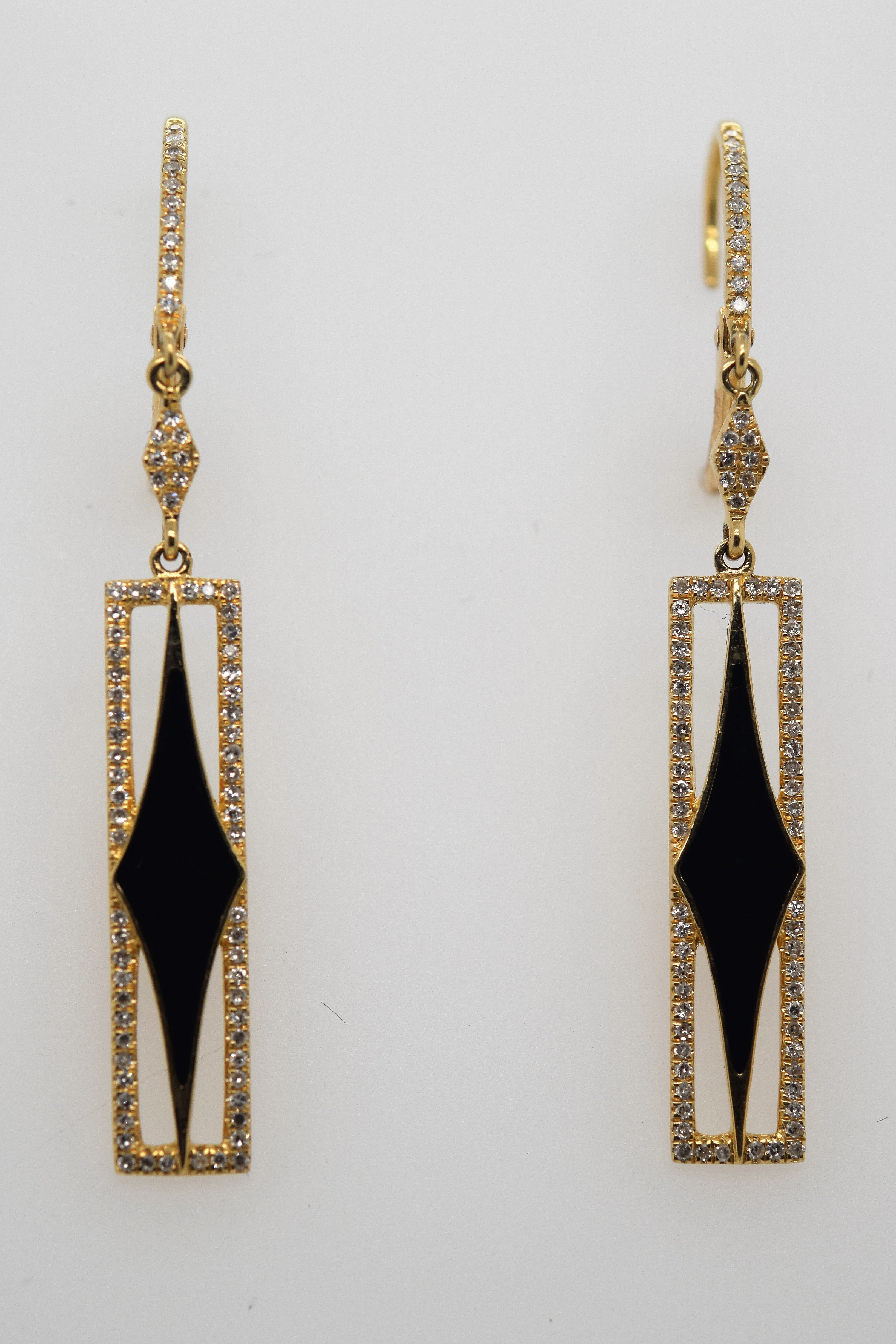 Black Diamond Shaped Earrings