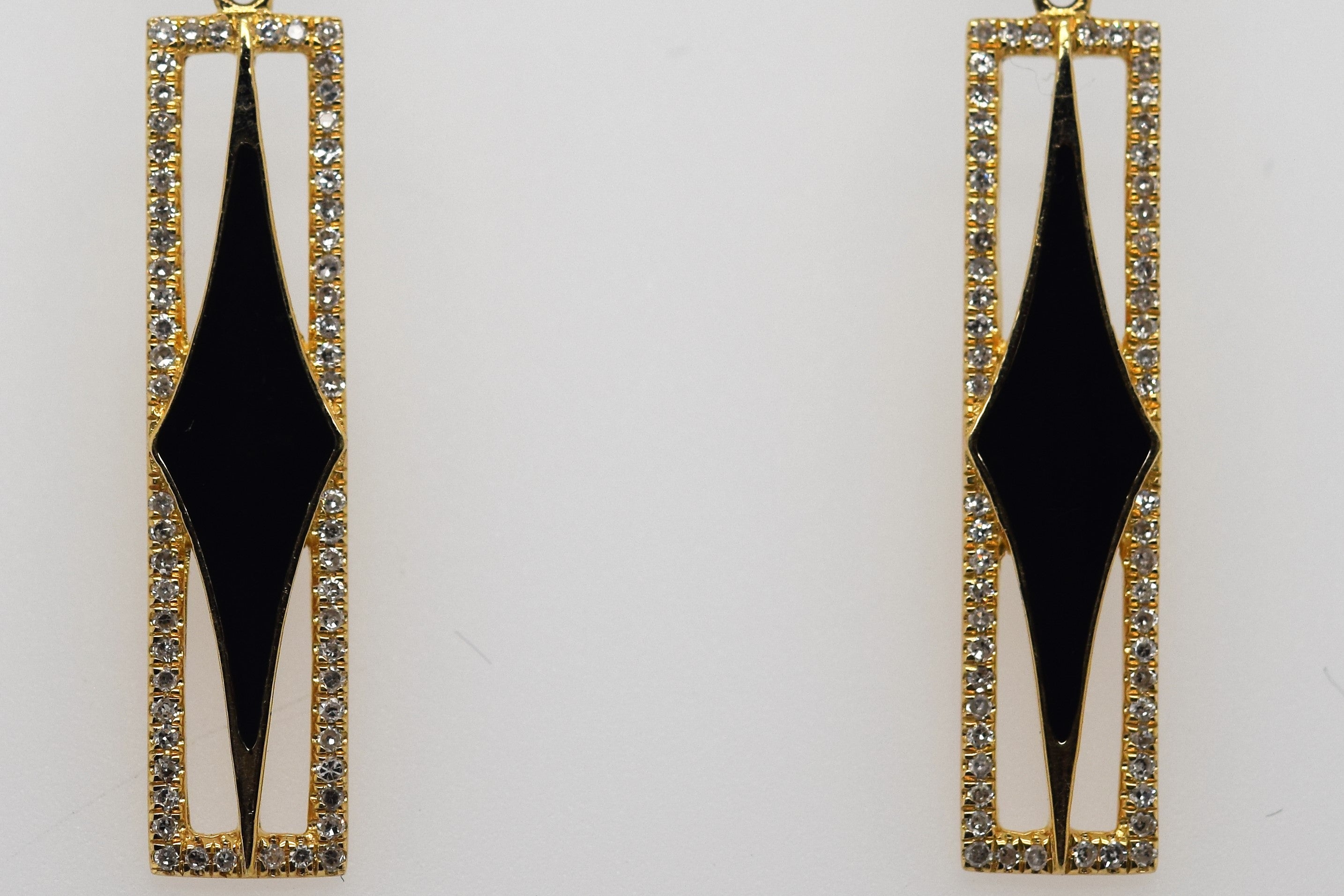 Black Diamond Shaped Earrings