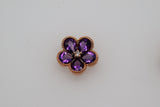 Rose Gold Amethyst Flower Stud Earrings