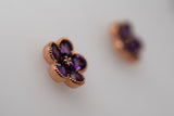Rose Gold Amethyst Flower Stud Earrings