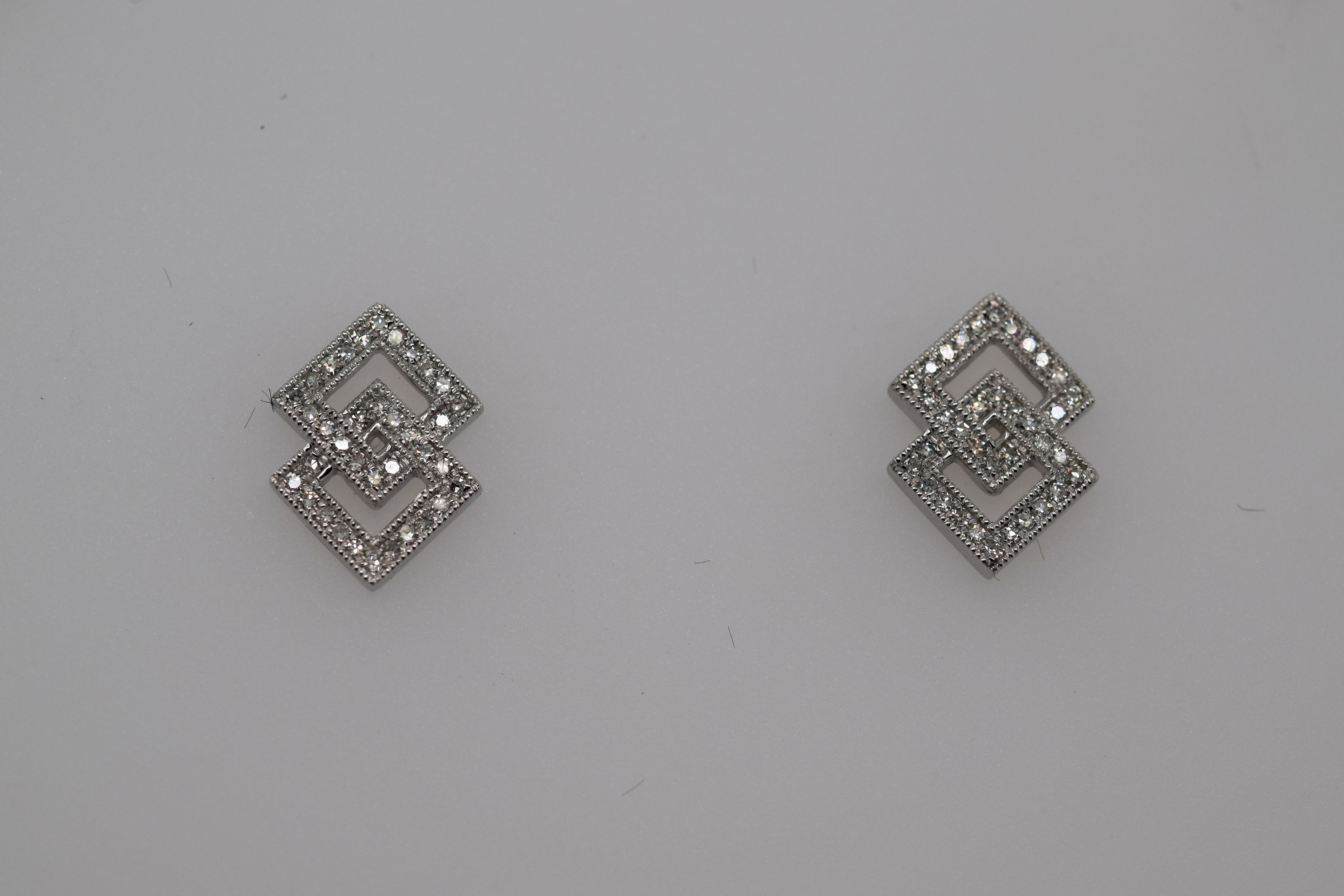 White Gold Stud Earrings